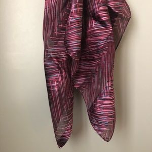 Petite vintage scarf w/transparent & opaque stripe